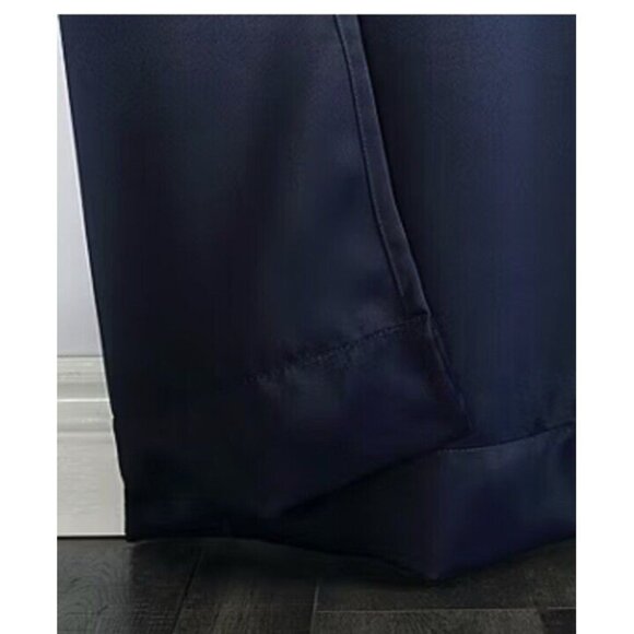 Sun Zero Easton Energy Saving lackout Rod Pocket Curtain Panel 40" x 95" Navy - Picture 3 of 5